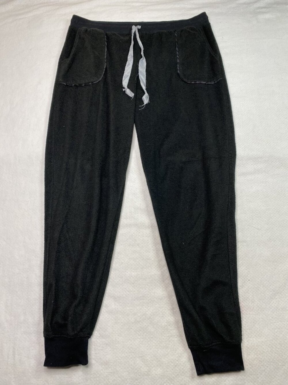 Sova Sweden Black Jogger Pants L/G Cozy 100% Polyester With Pockets & Drawstring - Picture 15 of 16